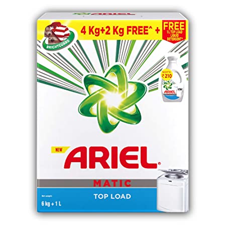 Ariel Matic Top Washing Powder Load 4kg + 2kg+1L Liquid
